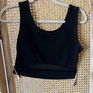 Black Cutout Crop Top